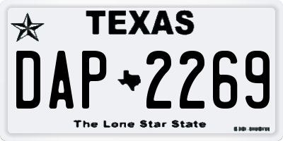 TX license plate DAP2269