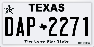 TX license plate DAP2271