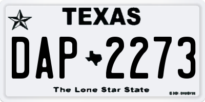 TX license plate DAP2273