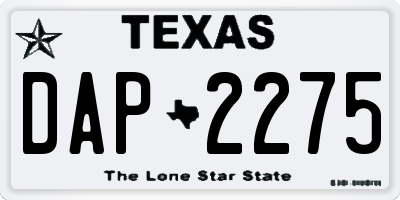 TX license plate DAP2275