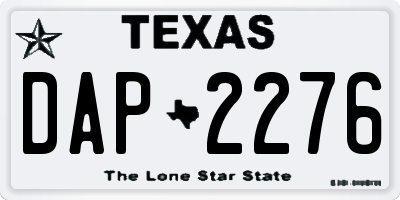 TX license plate DAP2276