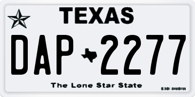 TX license plate DAP2277