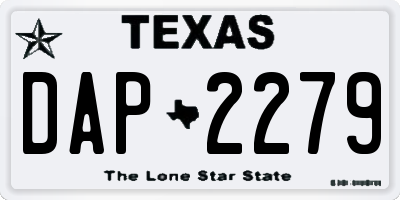 TX license plate DAP2279