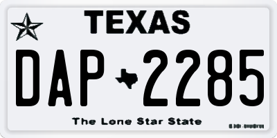 TX license plate DAP2285