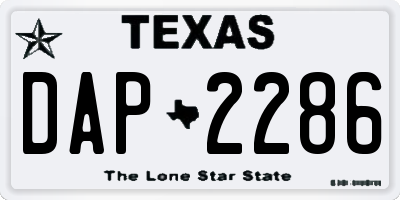 TX license plate DAP2286