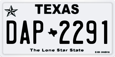 TX license plate DAP2291