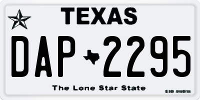 TX license plate DAP2295