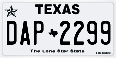 TX license plate DAP2299