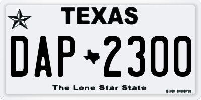 TX license plate DAP2300