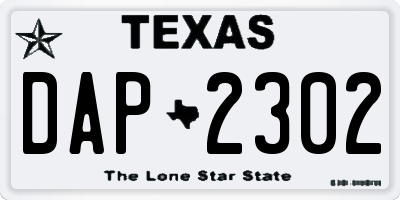 TX license plate DAP2302