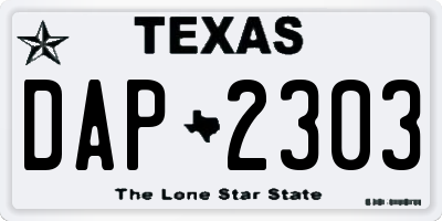 TX license plate DAP2303