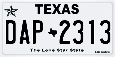 TX license plate DAP2313