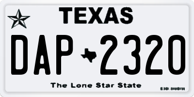 TX license plate DAP2320