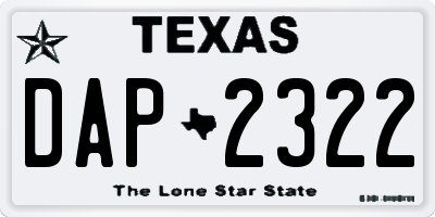 TX license plate DAP2322