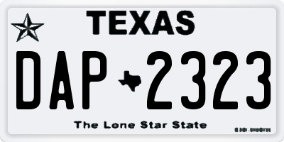 TX license plate DAP2323