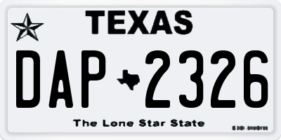 TX license plate DAP2326