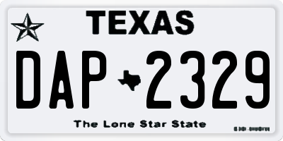 TX license plate DAP2329