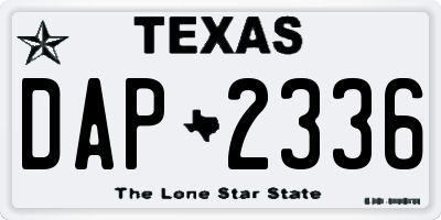 TX license plate DAP2336