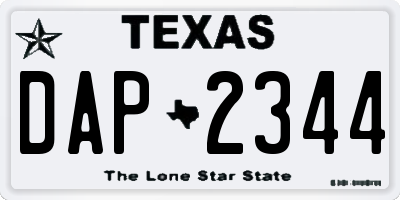TX license plate DAP2344