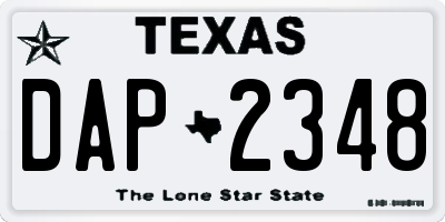 TX license plate DAP2348