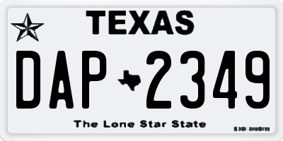 TX license plate DAP2349