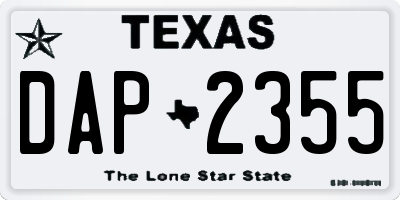 TX license plate DAP2355