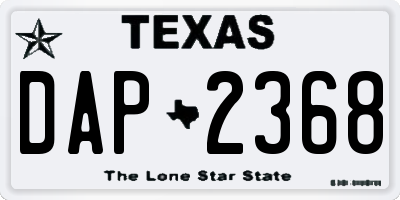 TX license plate DAP2368