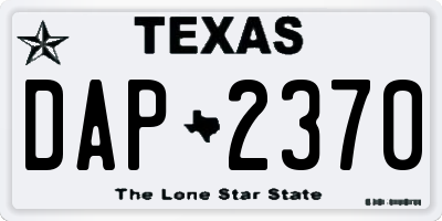 TX license plate DAP2370