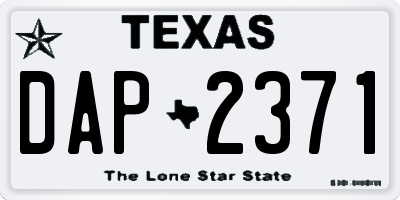 TX license plate DAP2371