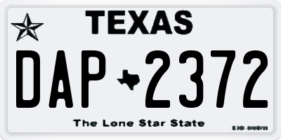 TX license plate DAP2372