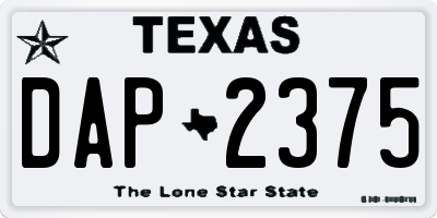 TX license plate DAP2375
