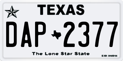 TX license plate DAP2377