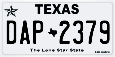 TX license plate DAP2379