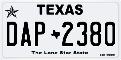 TX license plate DAP2380