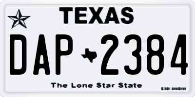 TX license plate DAP2384