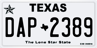 TX license plate DAP2389
