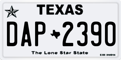 TX license plate DAP2390