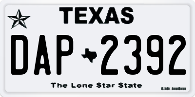 TX license plate DAP2392