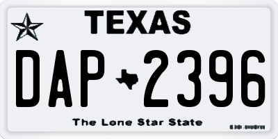 TX license plate DAP2396