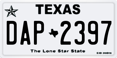 TX license plate DAP2397