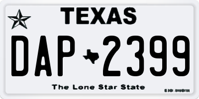 TX license plate DAP2399