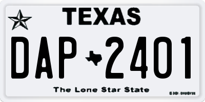 TX license plate DAP2401