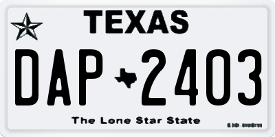 TX license plate DAP2403