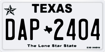 TX license plate DAP2404