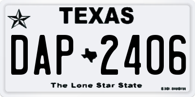 TX license plate DAP2406