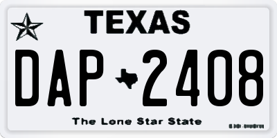 TX license plate DAP2408