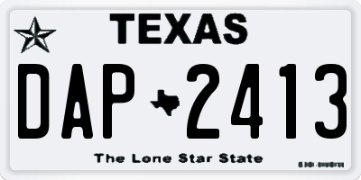 TX license plate DAP2413