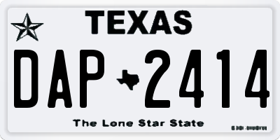TX license plate DAP2414