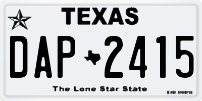 TX license plate DAP2415