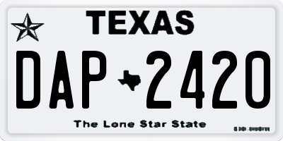 TX license plate DAP2420